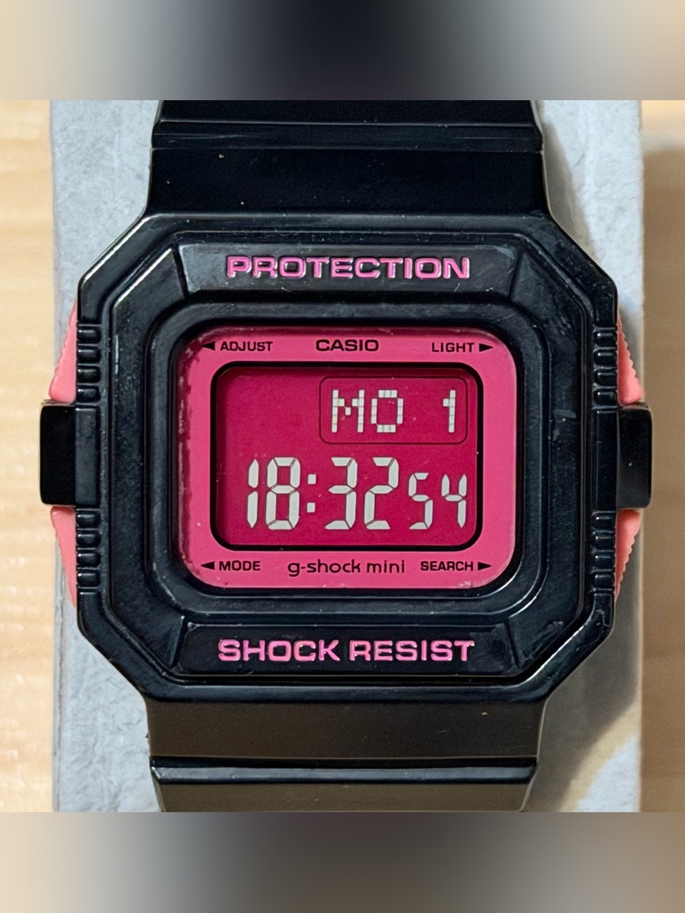 Casio G-Shock Mini GMN-550-1B Pink & Black Square Women's Digital Watch GMN 550